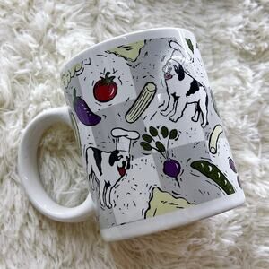 Vintage Big Dogs Mug Chef Print 90s Novelty Coffee Cup 1996 Pasta Italian